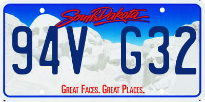 SD license plate 94VG32