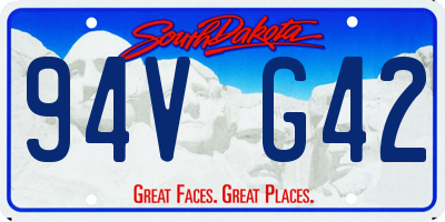 SD license plate 94VG42