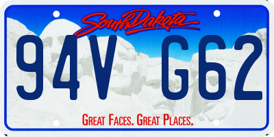 SD license plate 94VG62