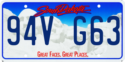 SD license plate 94VG63