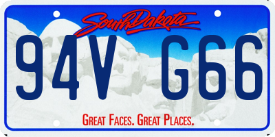 SD license plate 94VG66
