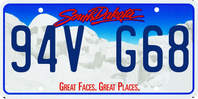 SD license plate 94VG68