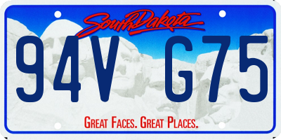SD license plate 94VG75