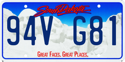 SD license plate 94VG81