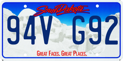 SD license plate 94VG92