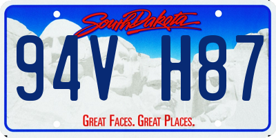 SD license plate 94VH87