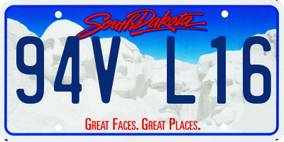 SD license plate 94VL16