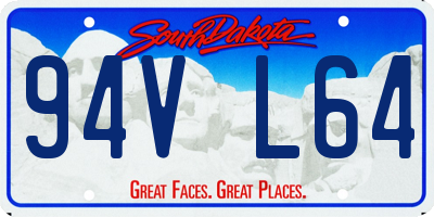 SD license plate 94VL64