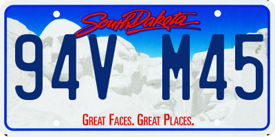 SD license plate 94VM45
