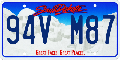 SD license plate 94VM87
