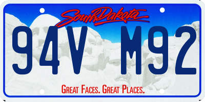 SD license plate 94VM92