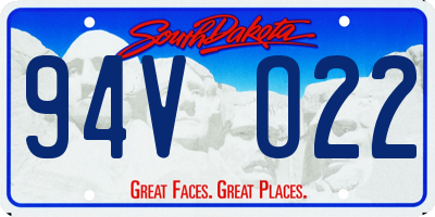 SD license plate 94VO22
