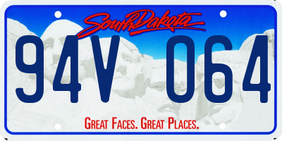 SD license plate 94VO64