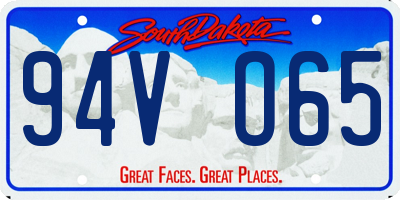 SD license plate 94VO65