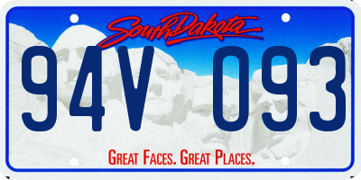 SD license plate 94VO93