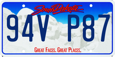 SD license plate 94VP87