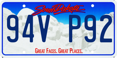 SD license plate 94VP92