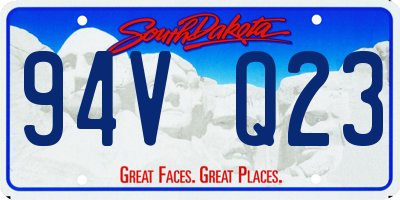 SD license plate 94VQ23