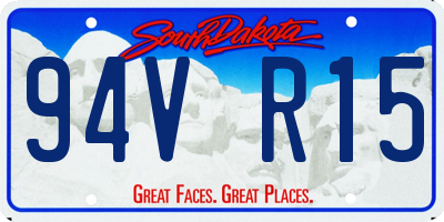 SD license plate 94VR15