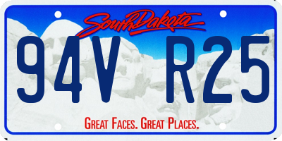 SD license plate 94VR25
