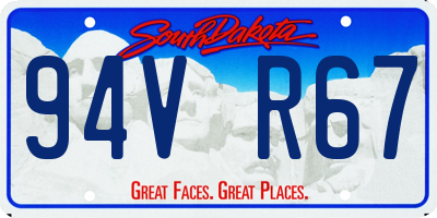 SD license plate 94VR67