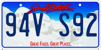 SD license plate 94VS92