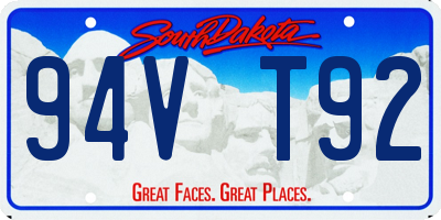 SD license plate 94VT92