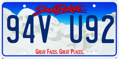 SD license plate 94VU92