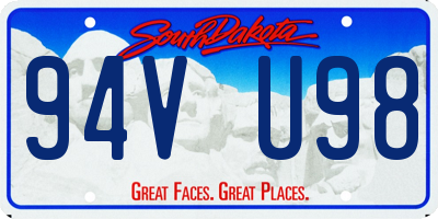 SD license plate 94VU98