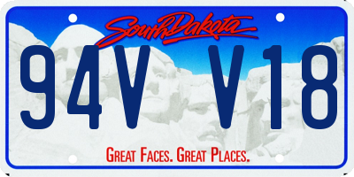 SD license plate 94VV18