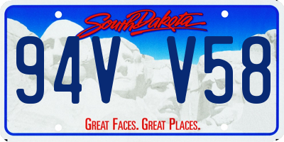 SD license plate 94VV58