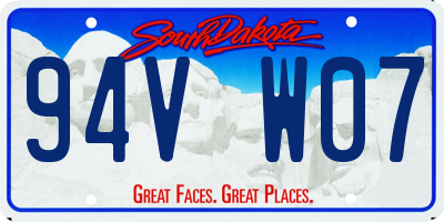 SD license plate 94VW07