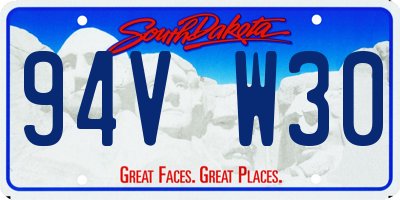 SD license plate 94VW30