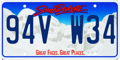 SD license plate 94VW34