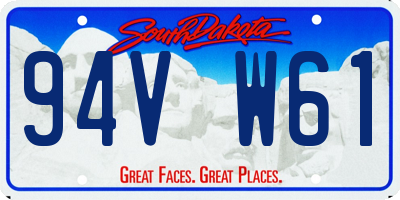 SD license plate 94VW61