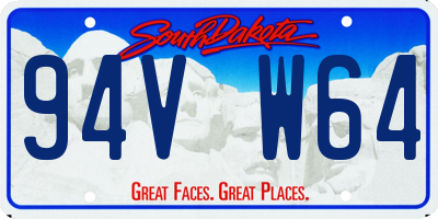 SD license plate 94VW64