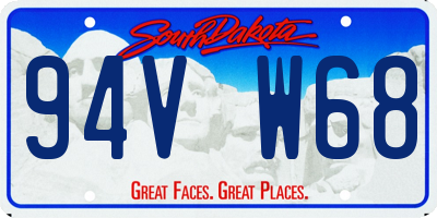 SD license plate 94VW68