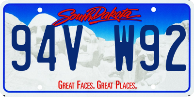 SD license plate 94VW92