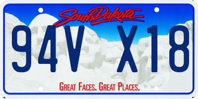 SD license plate 94VX18