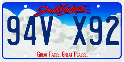 SD license plate 94VX92
