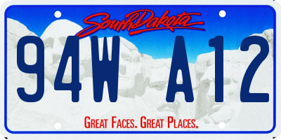 SD license plate 94WA12