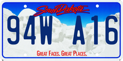 SD license plate 94WA16