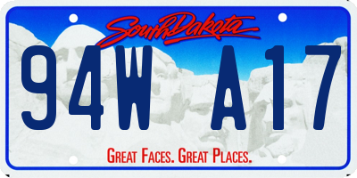 SD license plate 94WA17