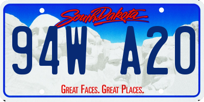 SD license plate 94WA20