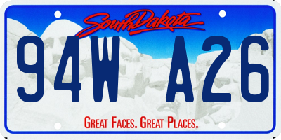 SD license plate 94WA26
