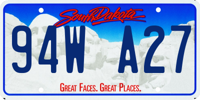 SD license plate 94WA27