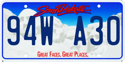 SD license plate 94WA30