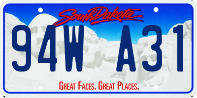 SD license plate 94WA31