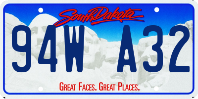 SD license plate 94WA32