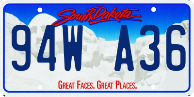 SD license plate 94WA36